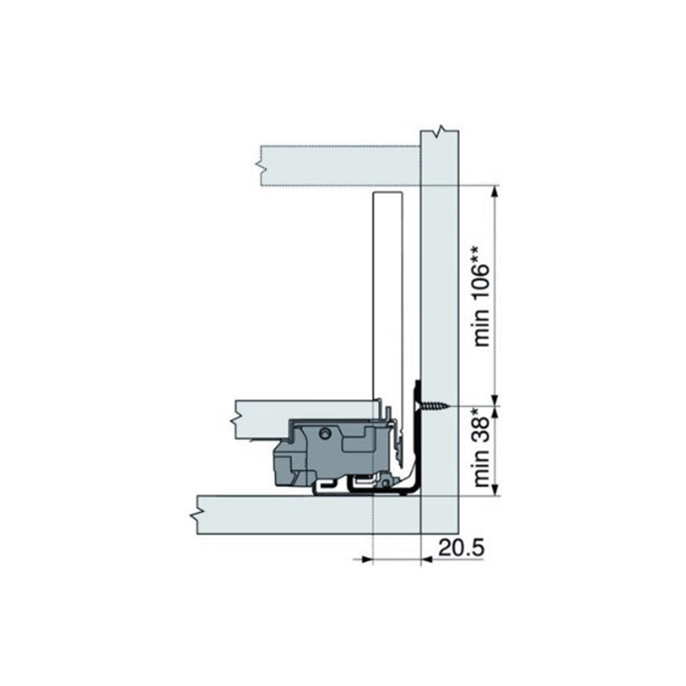 SPONDINA LEGRABOX H.12 350MM OG-M 770K3502S GRIGIO ORIONE