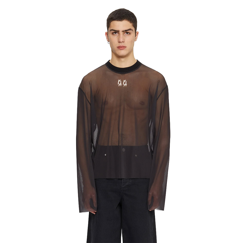 44 LABEL GROUP Maglia Maniche Lunghe Long Sleeve Tee Classic Mesh Black 