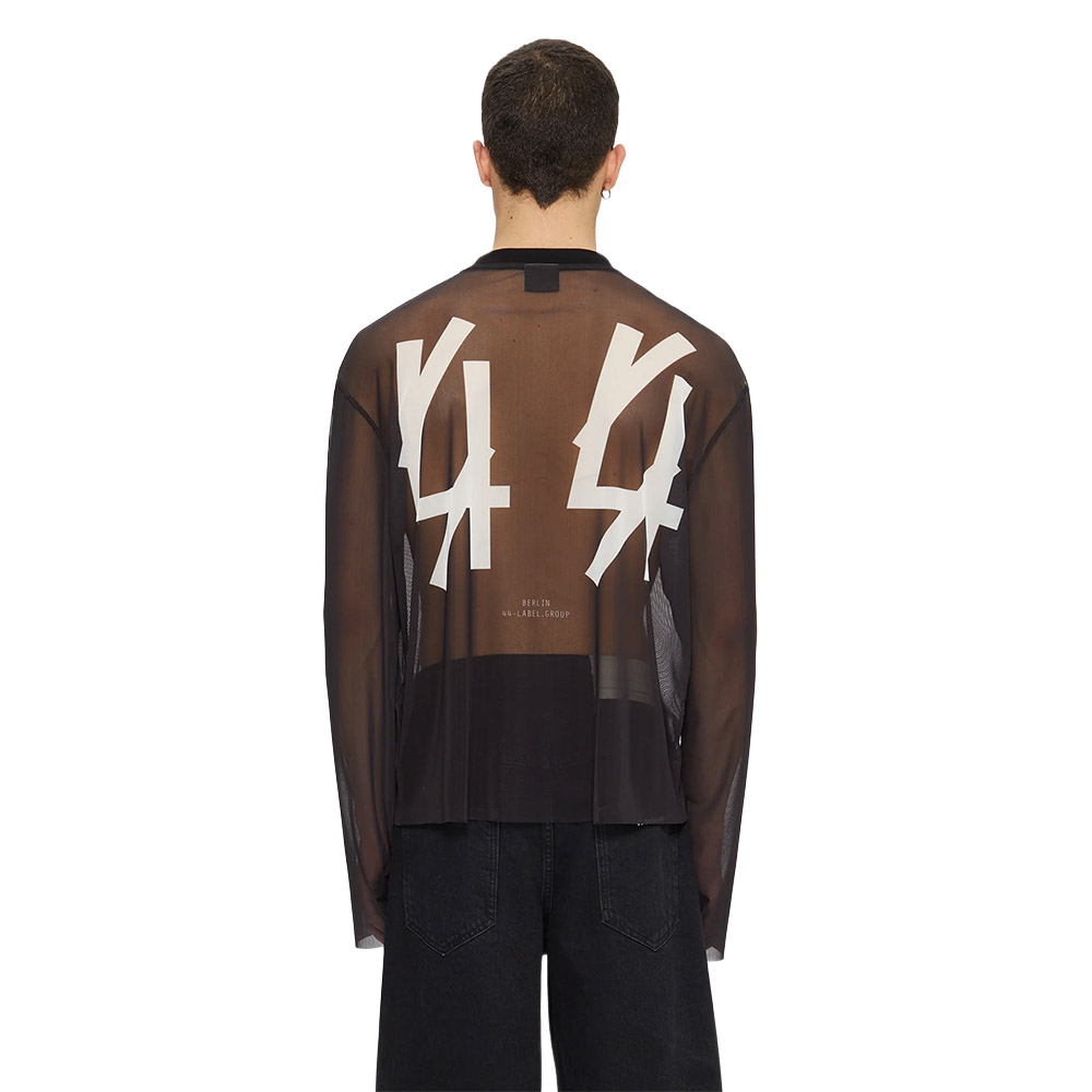 44 LABEL GROUP Maglia Maniche Lunghe Long Sleeve Tee Classic Mesh Black 