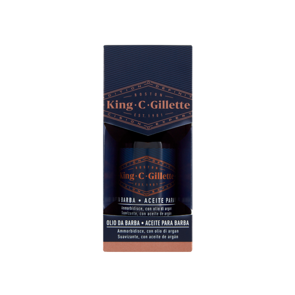 King C. Olio da Barba con Olii di Argan, Jojoba e Avocado 30 ml