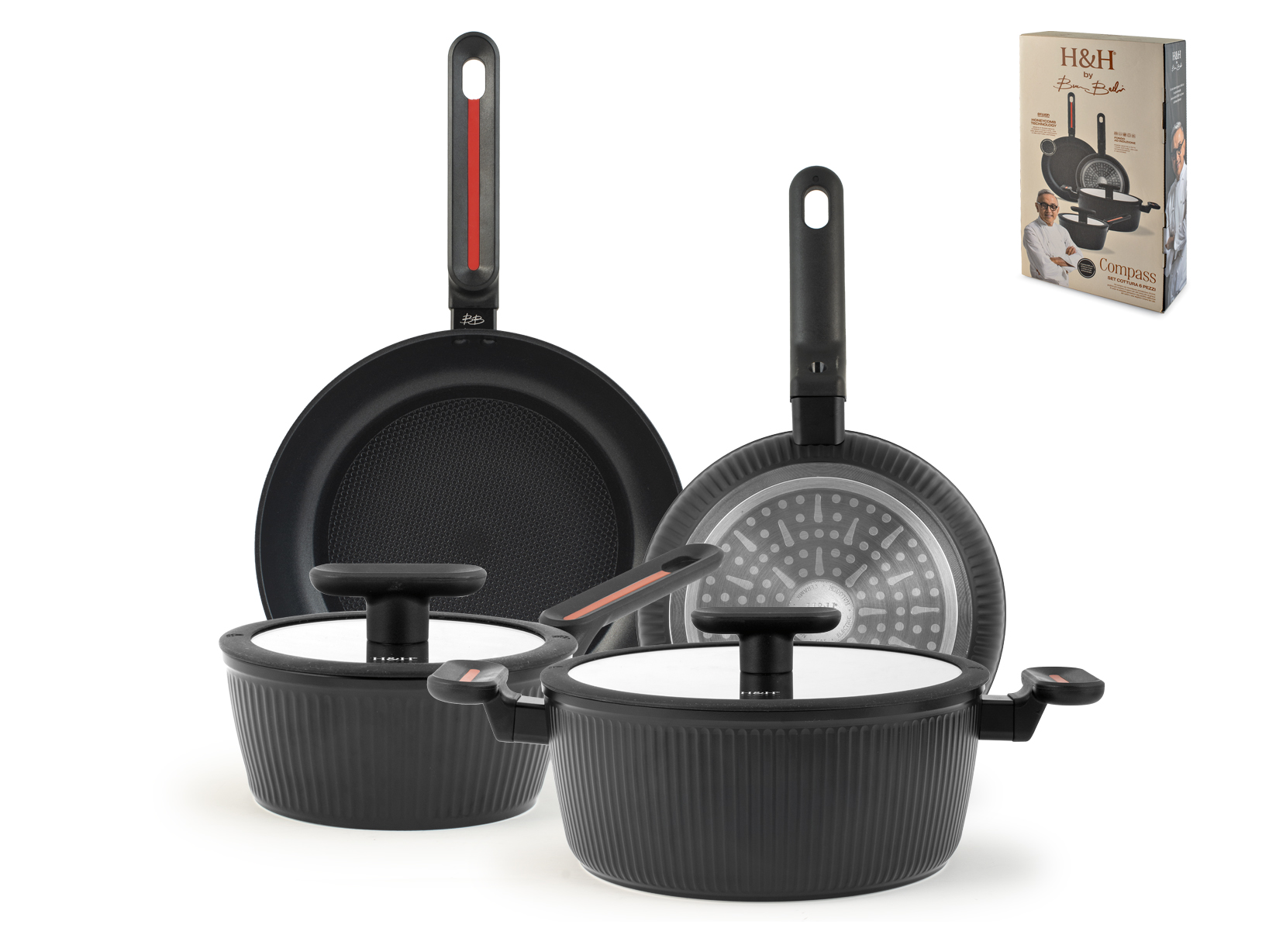 Casseruola 1 manico Black&Wood in alluminio con rivestimento antiaderente » Vendita Online » Inox