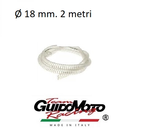 TUBO SPIRALATO TRASPARENTE Ø 18 LIQUIDO RAFFREDDAMENTO SCOOTER 2 METRI GUI0010361/2