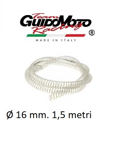 TUBO SPIRALATO TRASPARENTE Ø 16 LIQUIDO RAFFREDDAMENTO MOTOCICLI SCOOTER GUI0010360/1,5