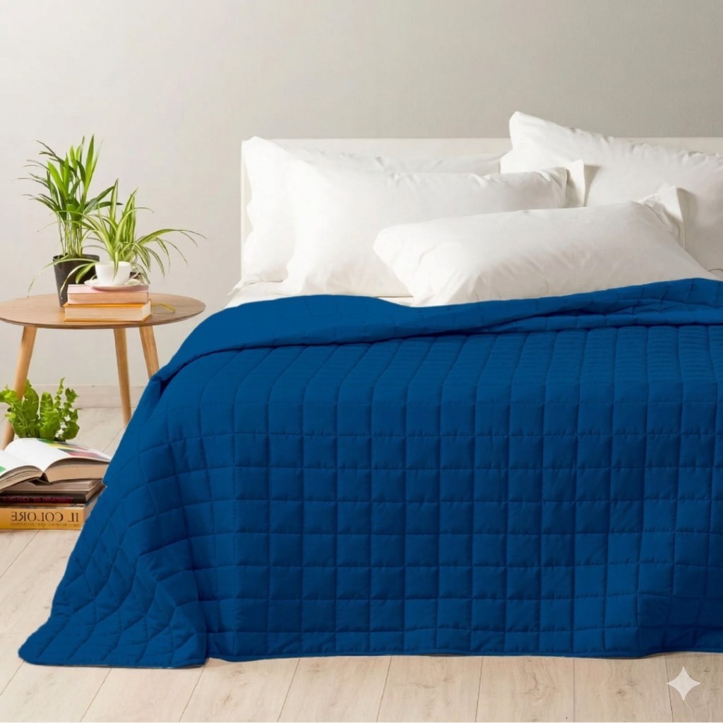 Trapuntino matrimoniale Kimmi - blu