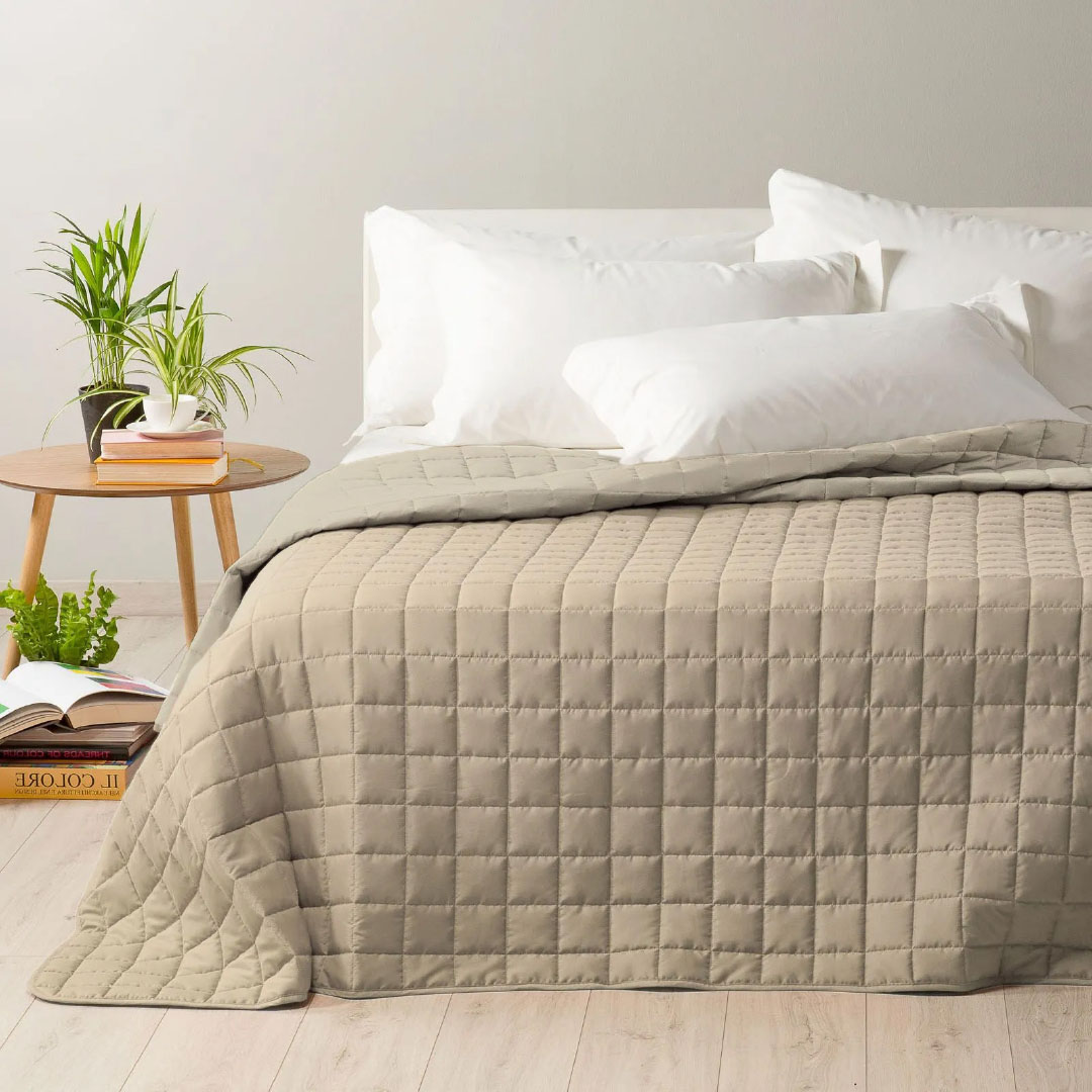 Trapuntino matrimoniale Kimmi - tortora