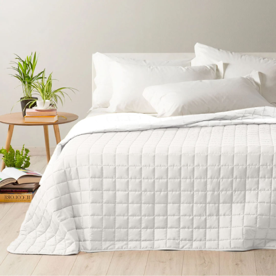 Trapuntino matrimoniale Kimmi - bianco