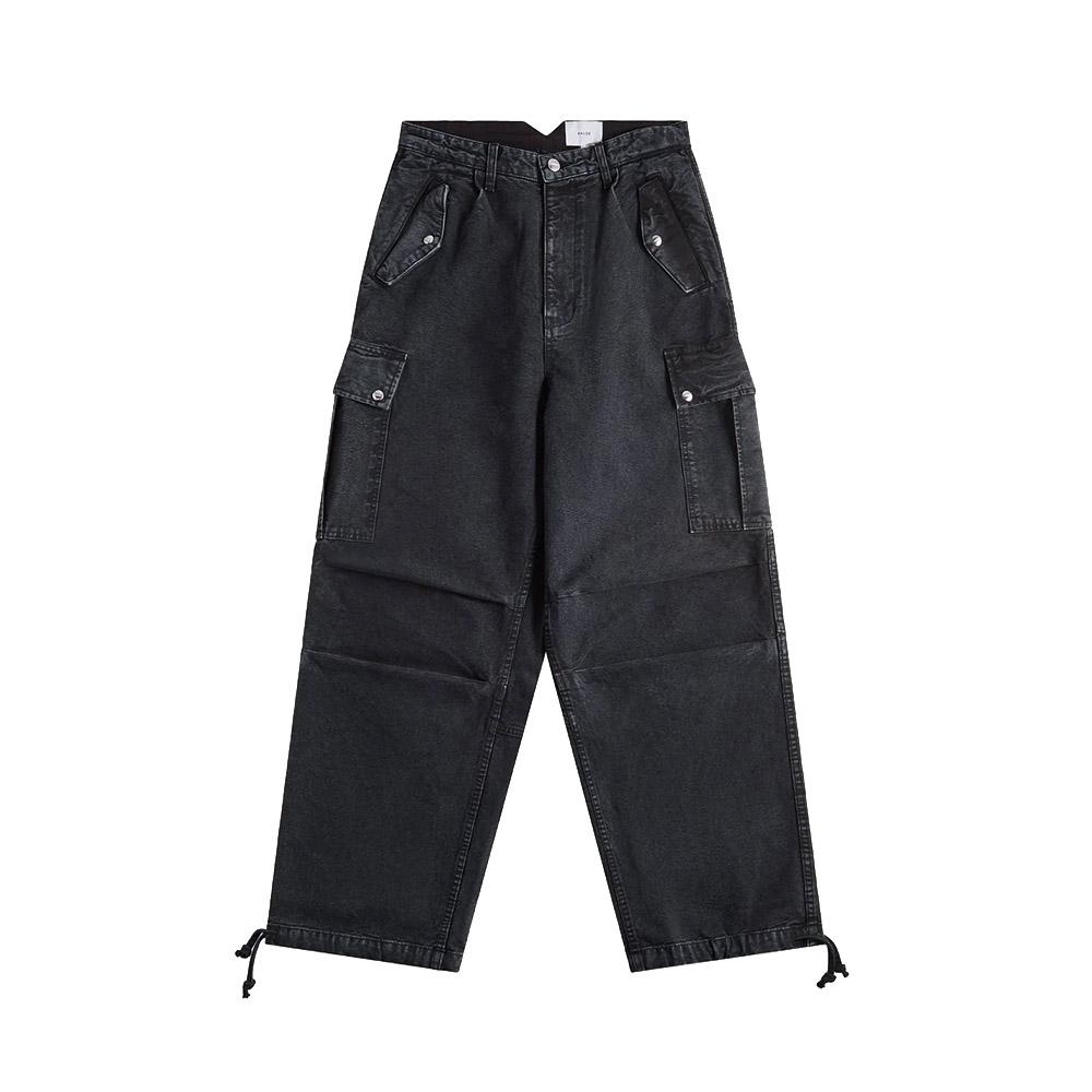 RHUDE Pantaloni Pant Washed Canvas Parachute Black 