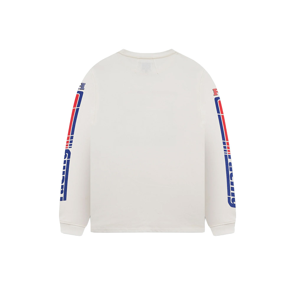 RHUDE Maglia Maniche Lunghe LS Tee Split Petrol Logo White