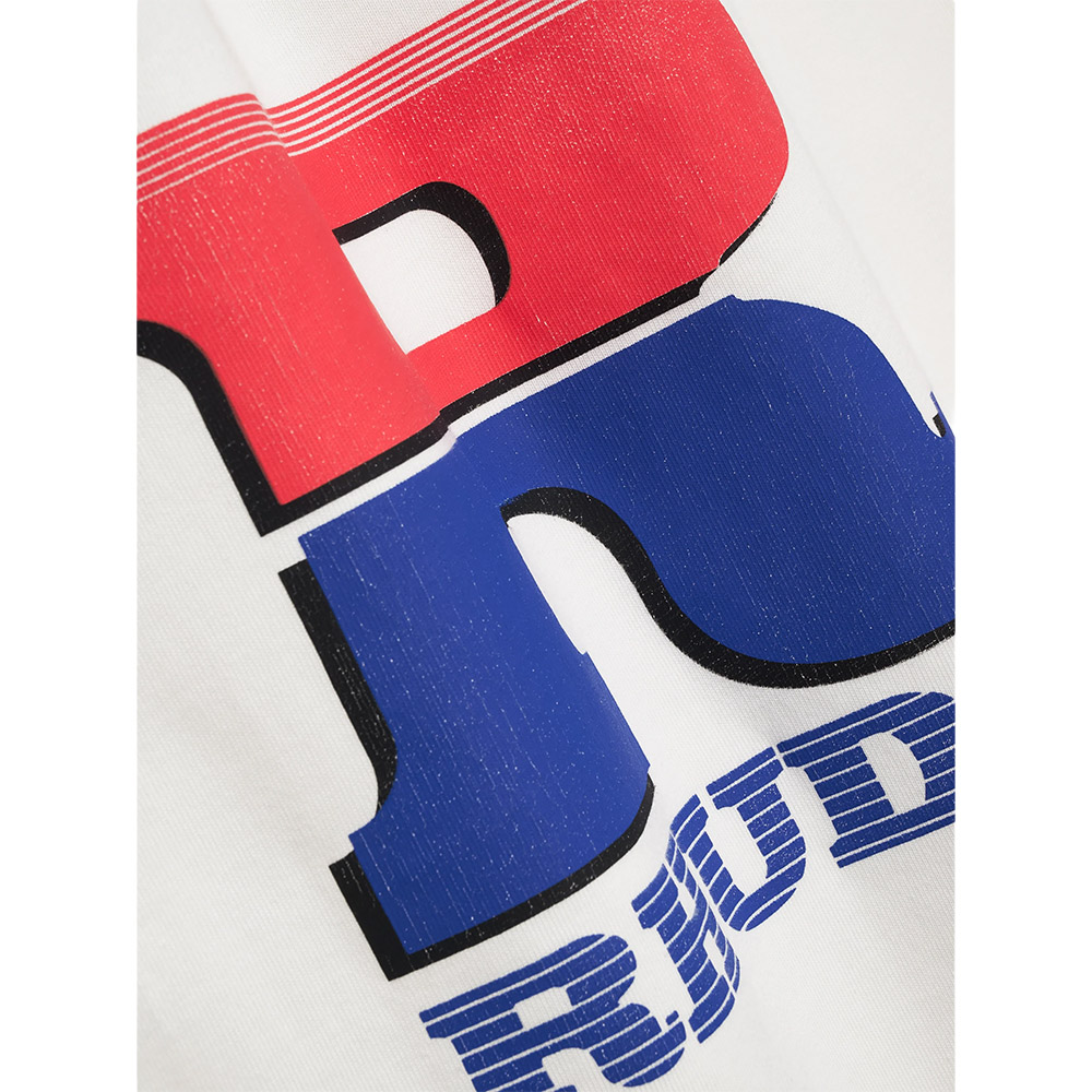 RHUDE Maglia Maniche Lunghe LS Tee Split Petrol Logo White