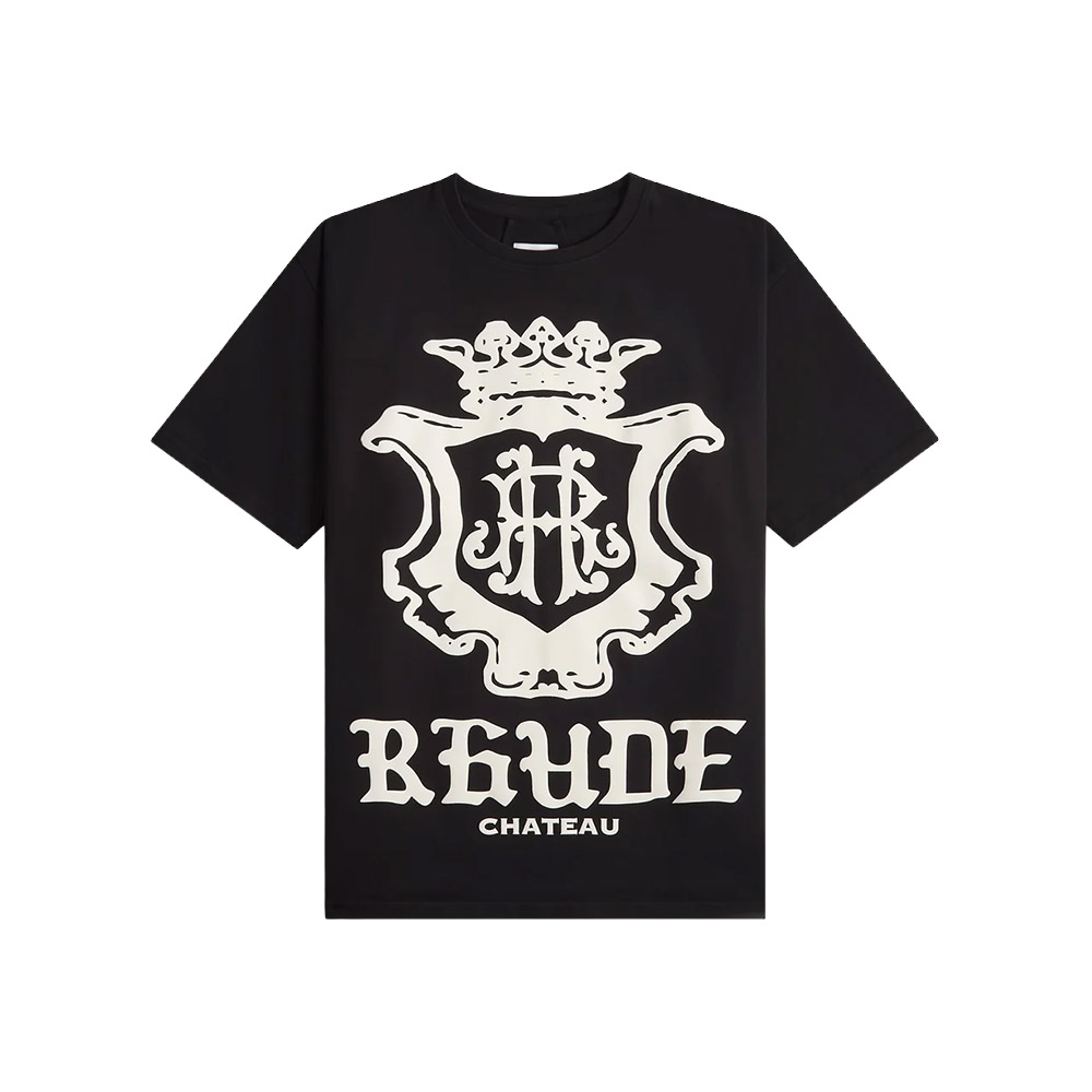 RHUDE Maglietta Maniche Corte Tee Oversized Chateau Crest Black 