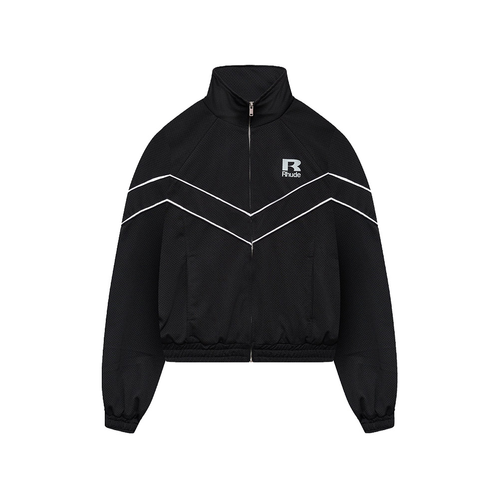 RHUDE Giacca Track Jacket Mesh Piping Raglan Black 