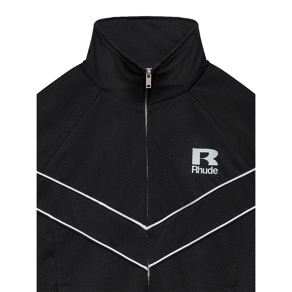 RHUDE Giacca Track Jacket Mesh Piping Raglan Black 