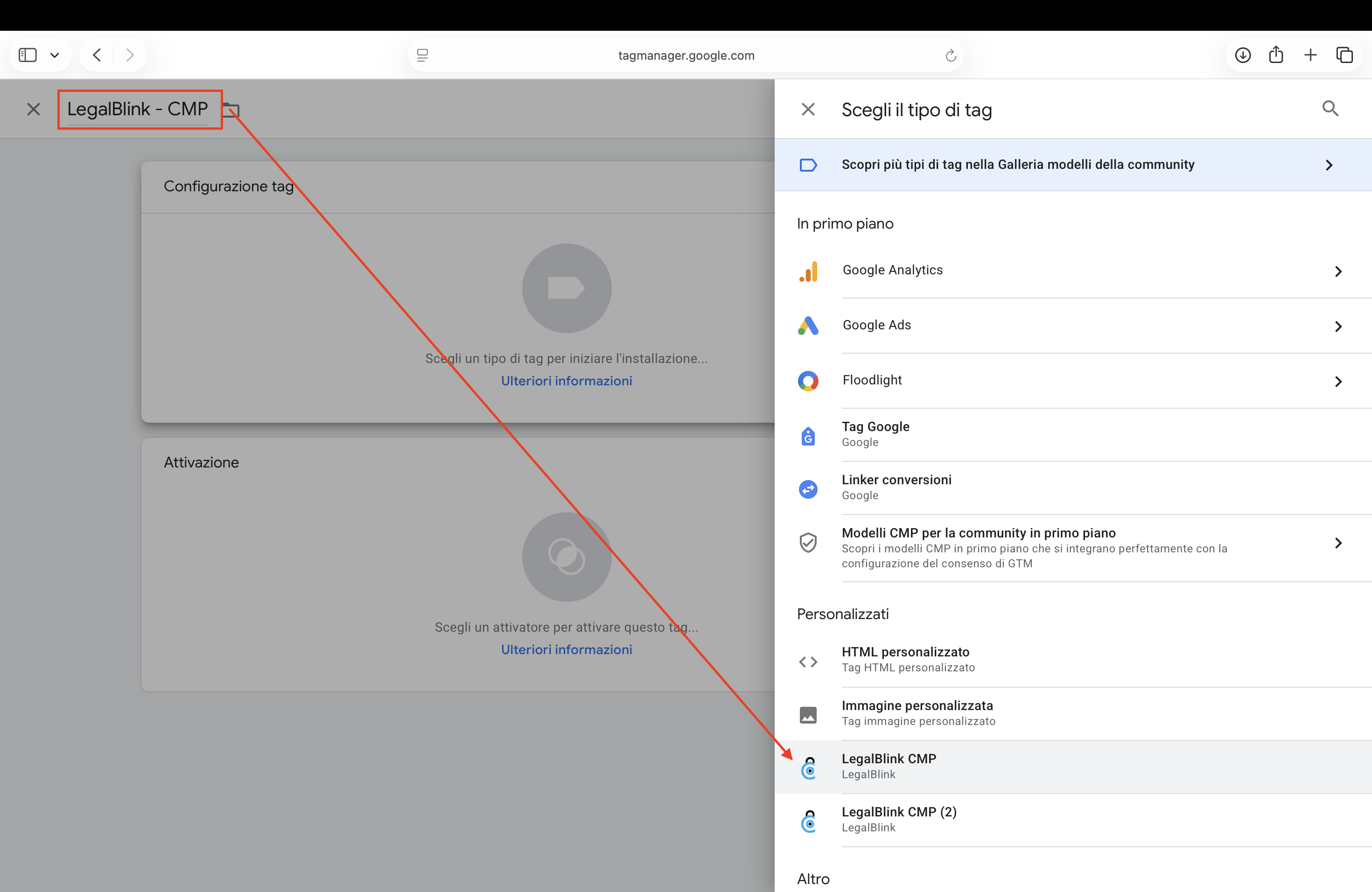 clicca su LegalBlink - CMP