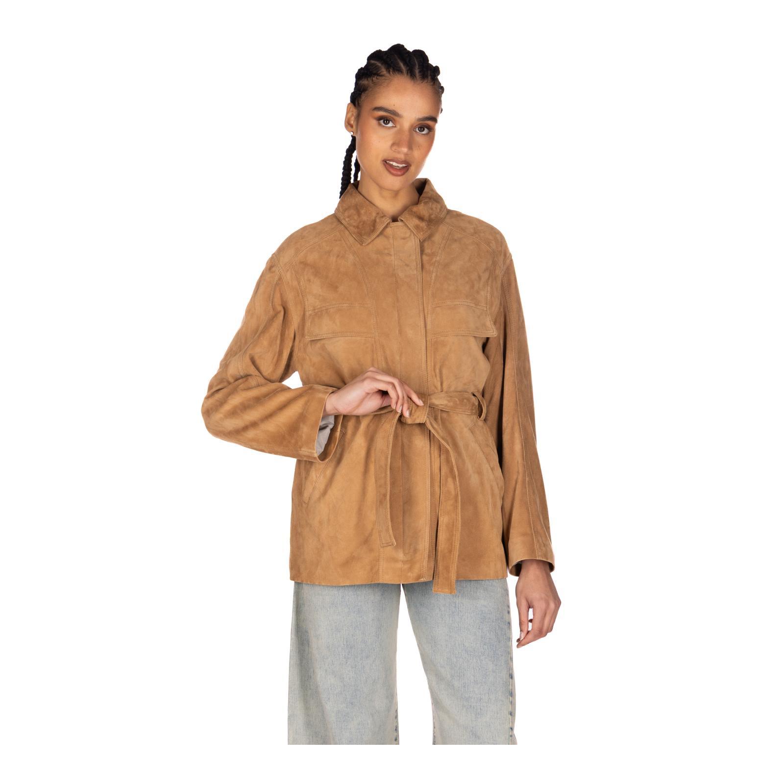 GOAT SUEDE  LEATHER TRENCH