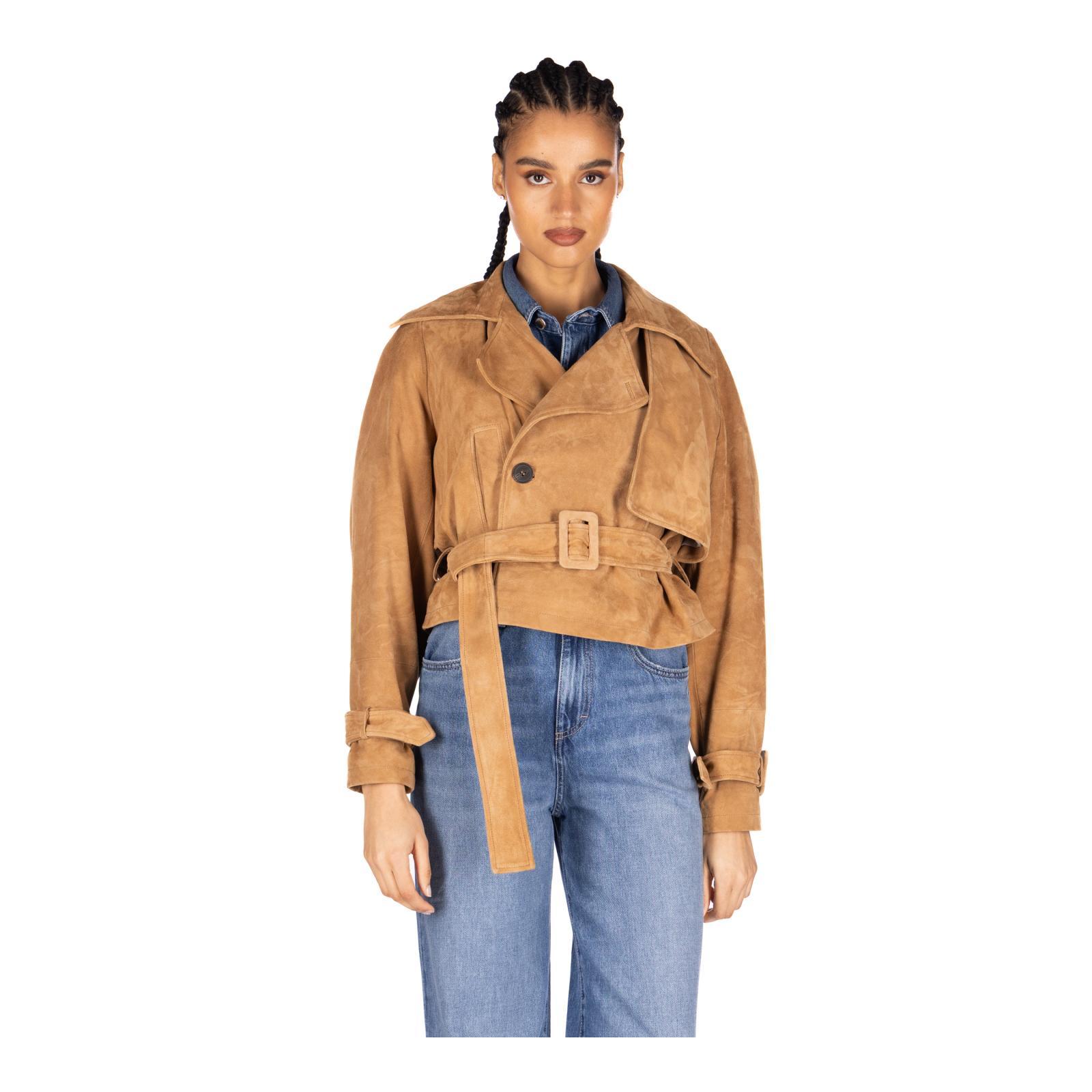 GOAT SUEDE  LEATHER TRENCH