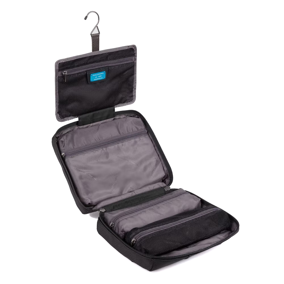 Piquadro BEAUTY CASE UOMO IN TESSUTO RICIC. E PELLE N NERO