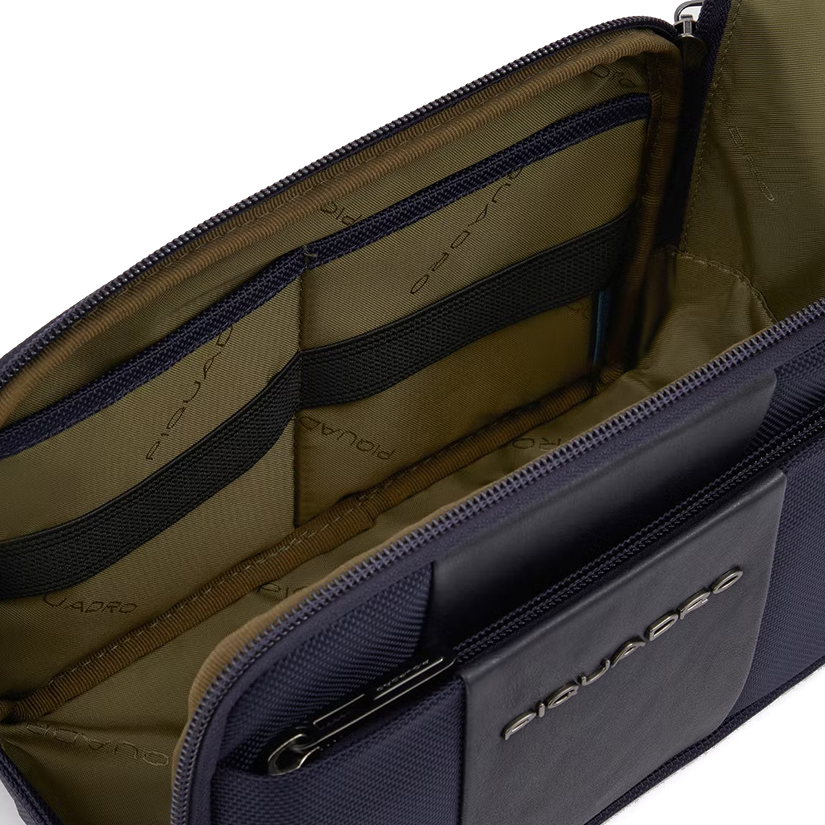 Piquadro BEAUTY CASE UOMO IN TESSUTO RICIC. E PELLE BLU BLU