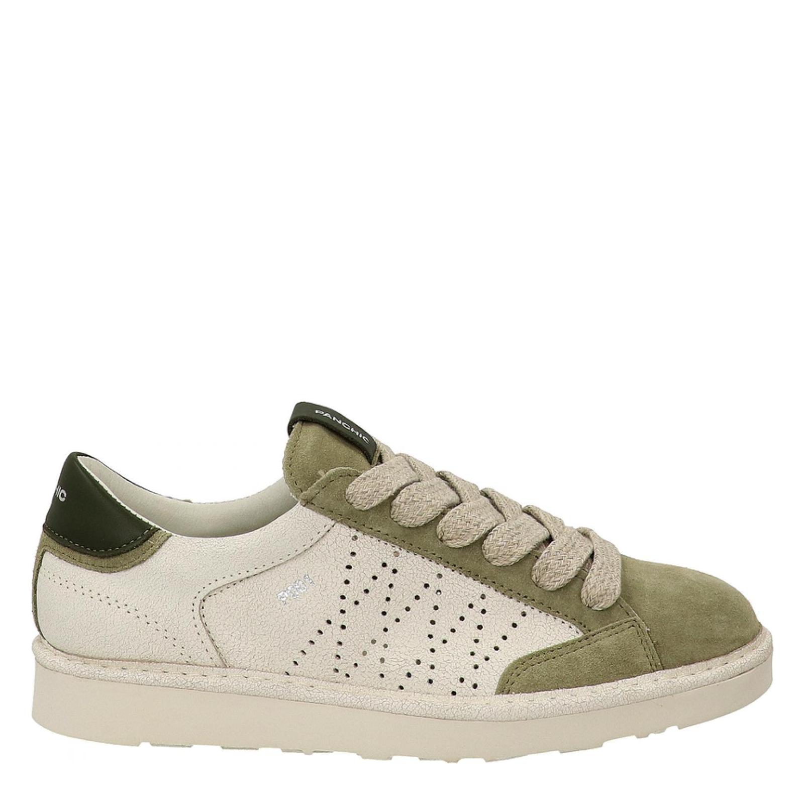 SNEAKER CRACKED SUEDE ivory-olive