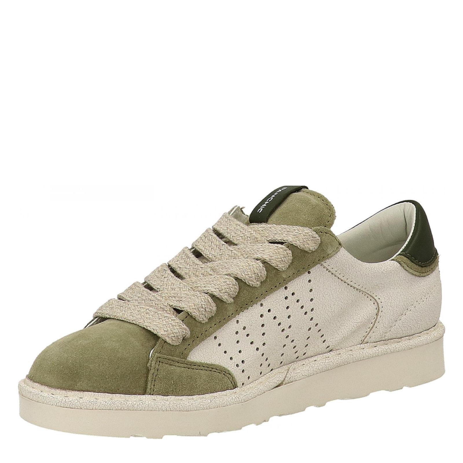 SNEAKER CRACKED SUEDE ivory-olive