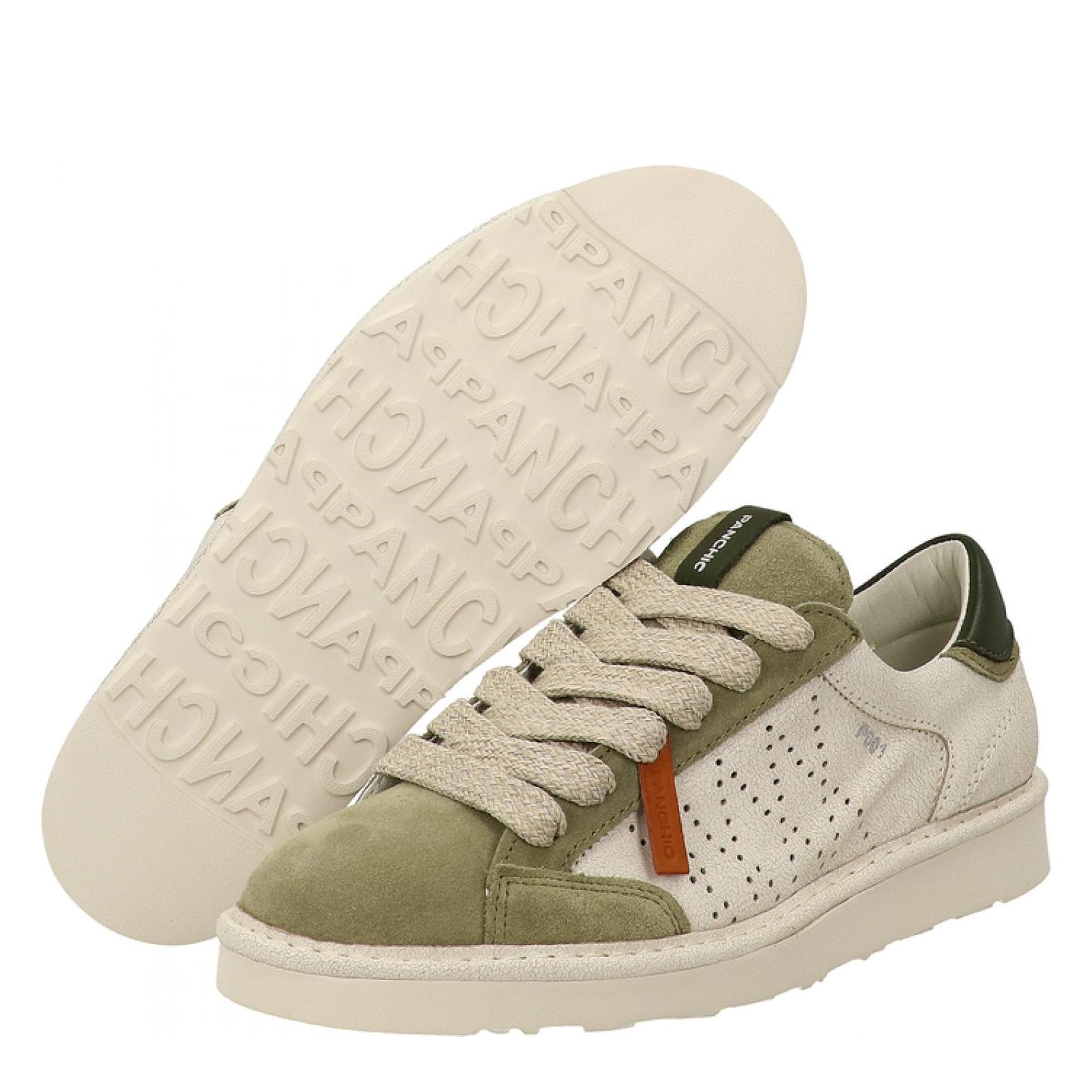 SNEAKER CRACKED SUEDE ivory-olive