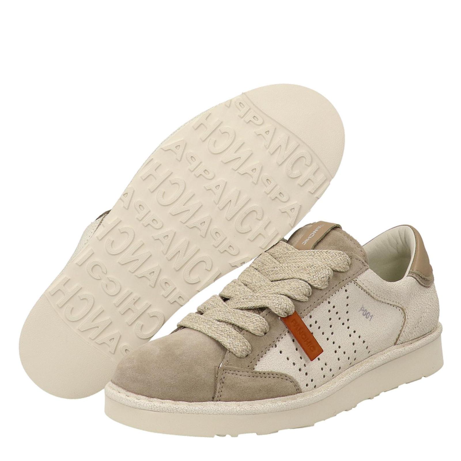 SNEAKER CRACKED SUEDE ivory-dove-grey