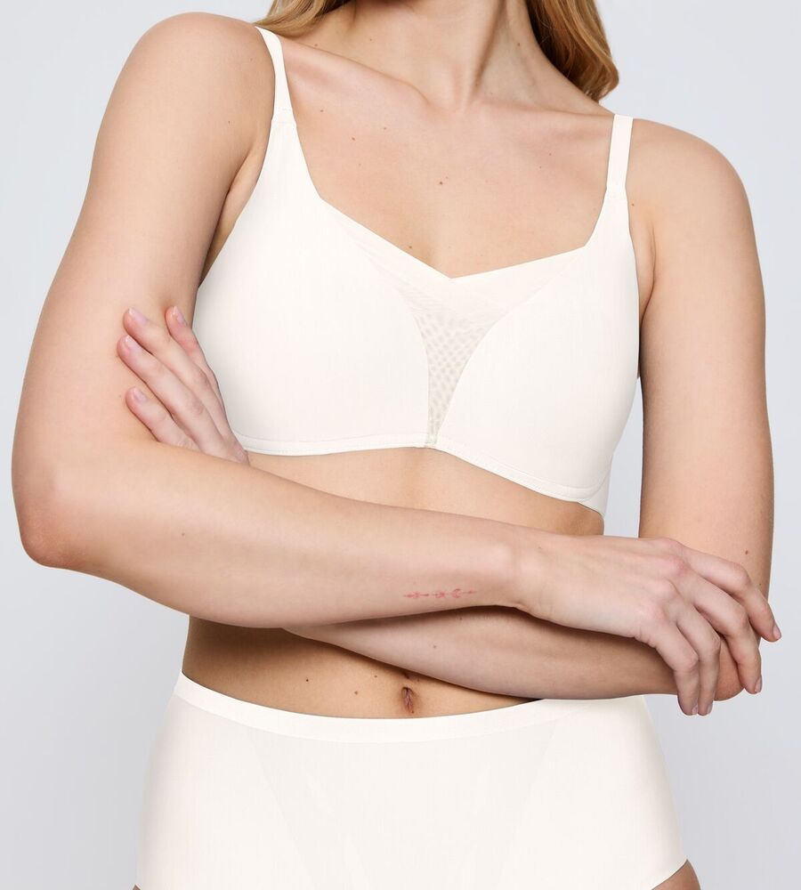 TRYLO Reggiseno In Cotone Imbottito Senza Ferretto – Copertura Completa, Modellante, Taglie Forti (Colore Marun, 2D) - 2