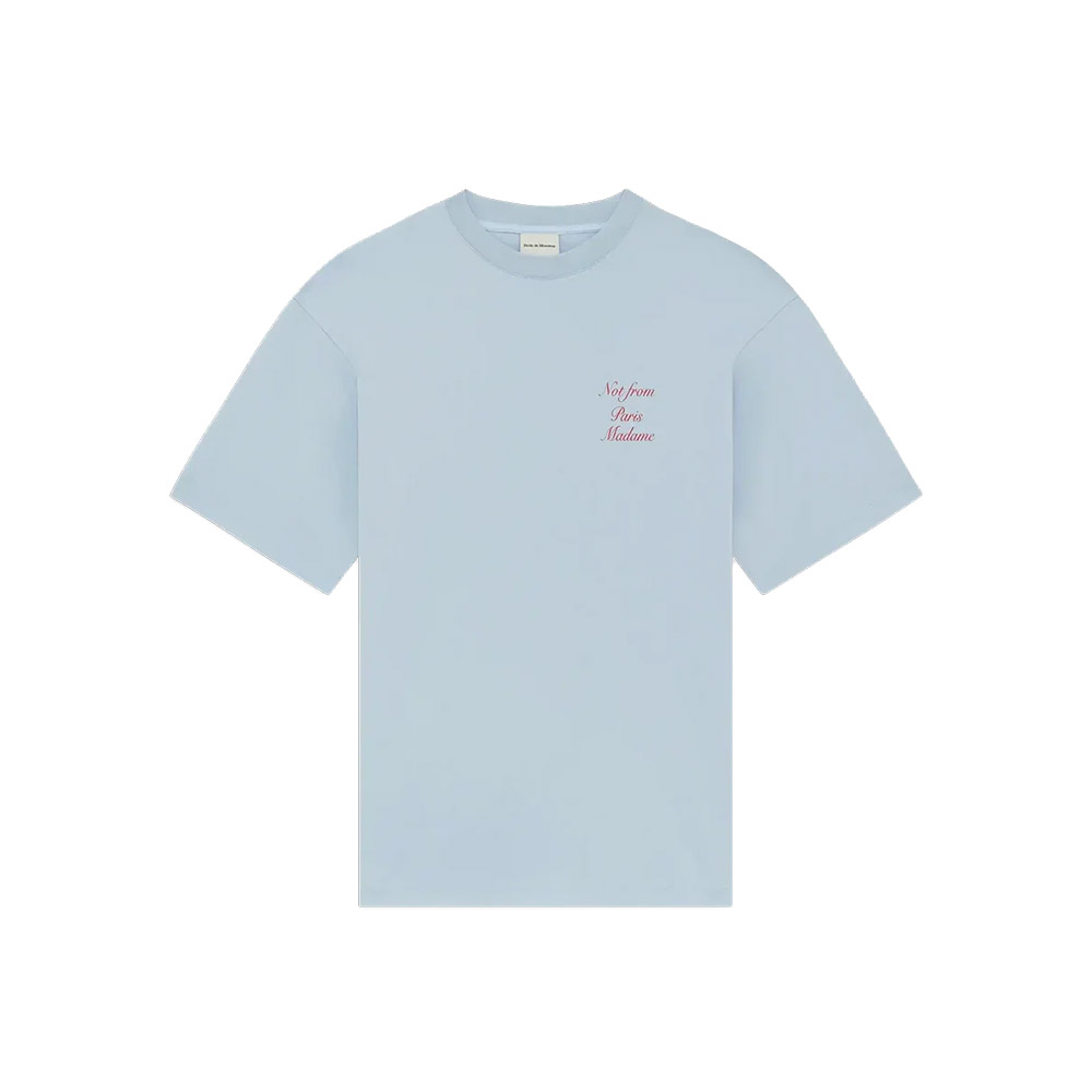 DRÔLE DE MONSIEUR Maglietta Maniche Corte Tee Slogan Calligraphy Blue