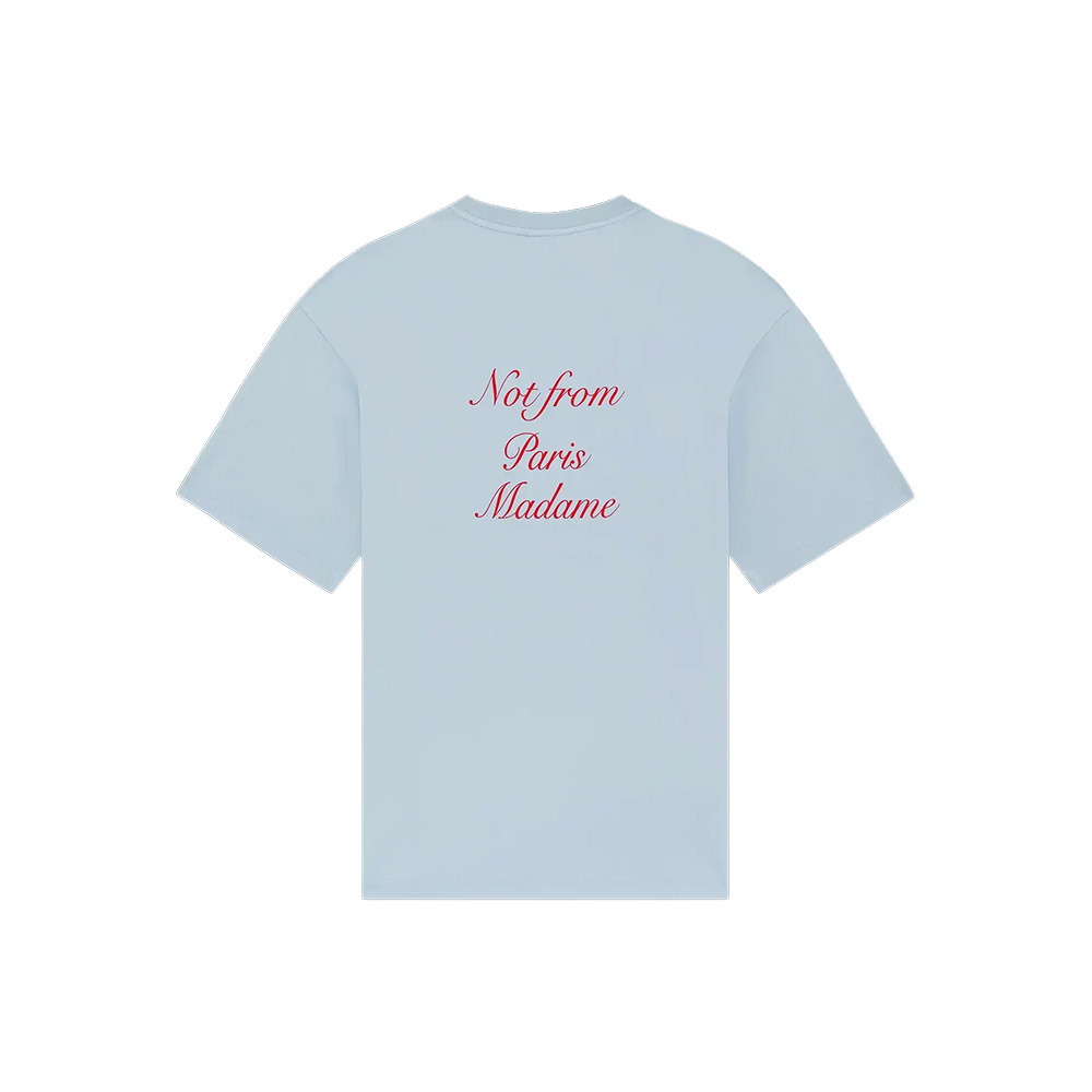 DRÔLE DE MONSIEUR Maglietta Maniche Corte Tee Slogan Calligraphy Blue