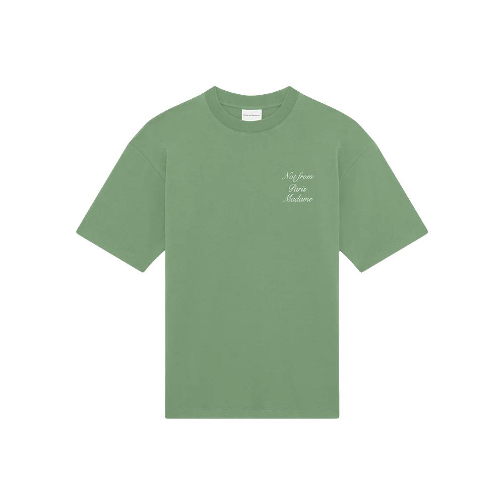 DRÔLE DE MONSIEUR Maglietta Maniche Corte Tee Slogan Calligraphy Green 