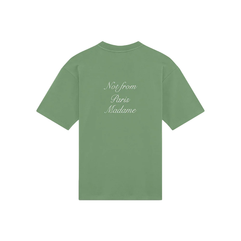 DRÔLE DE MONSIEUR Maglietta Maniche Corte Tee Slogan Calligraphy Green 