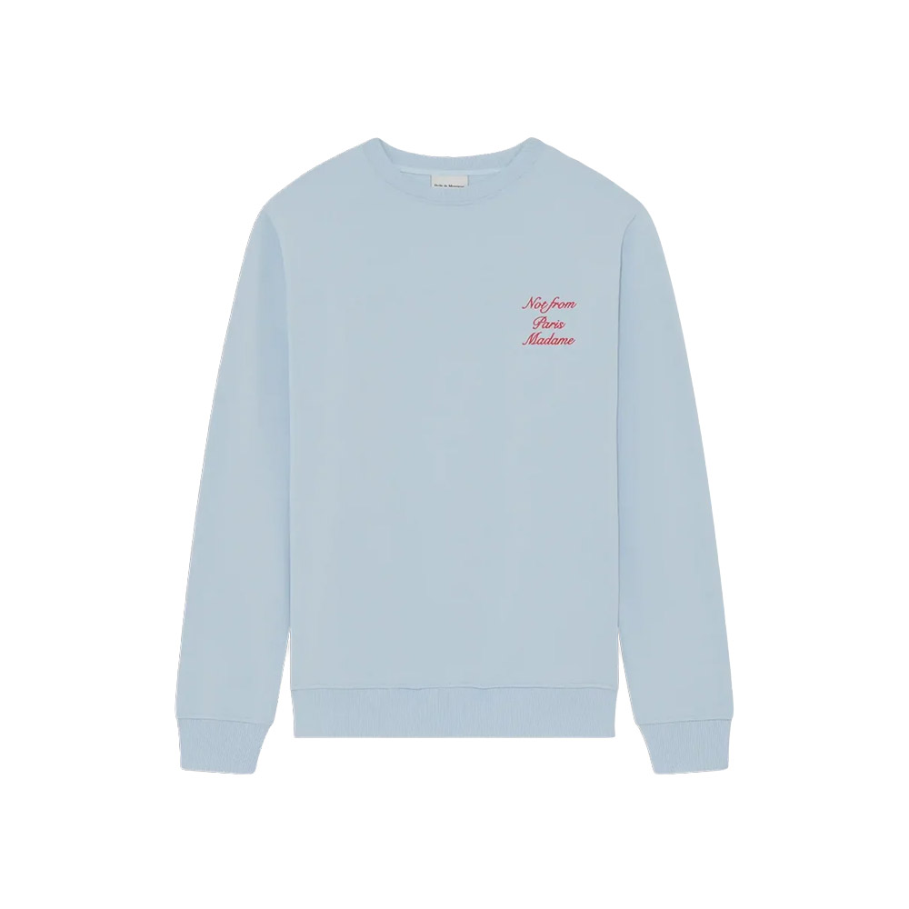 DRÔLE DE MONSIEUR Felpa Girocollo Sweatshirt Slogan Calligraphy Blue 