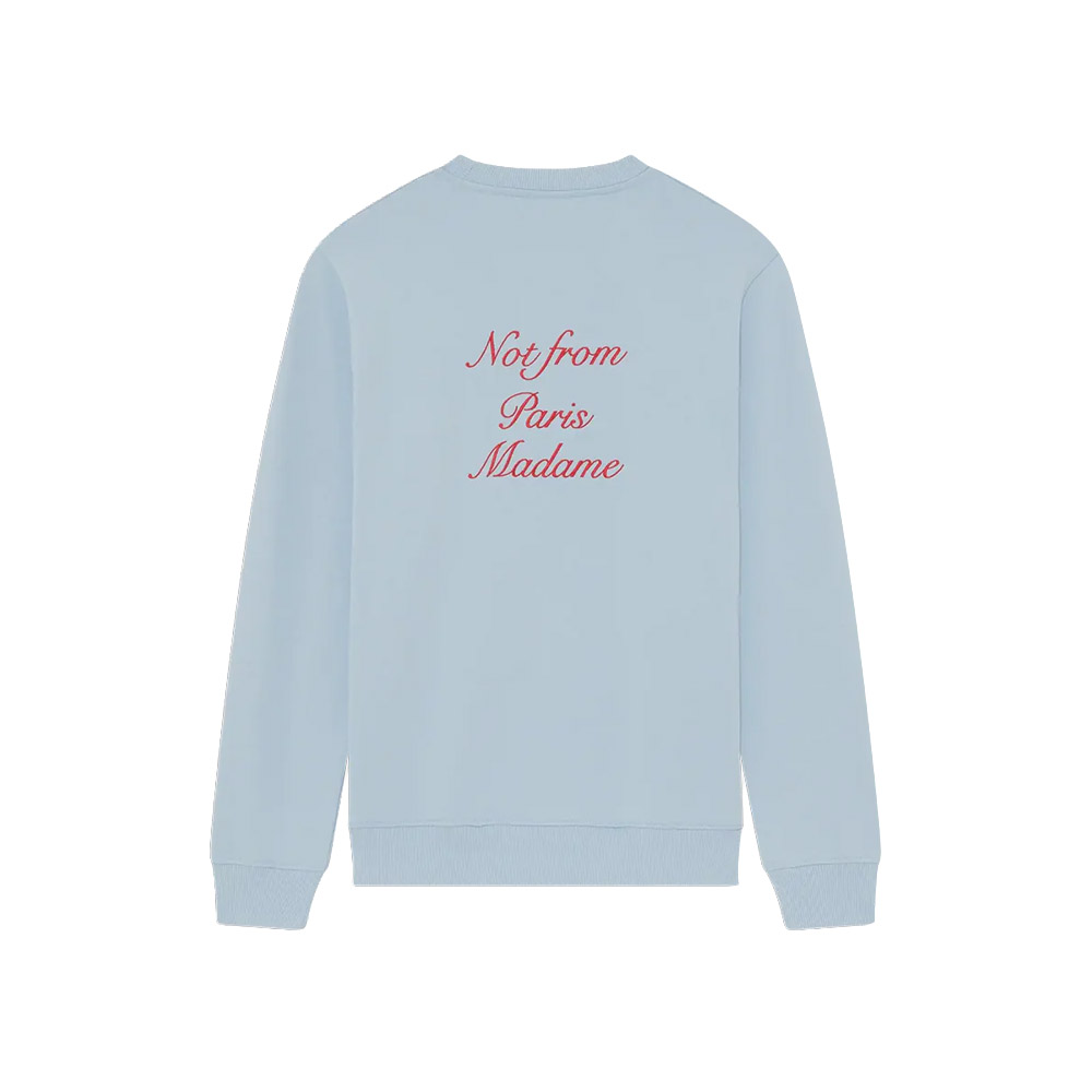 DRÔLE DE MONSIEUR Felpa Girocollo Sweatshirt Slogan Calligraphy Blue 