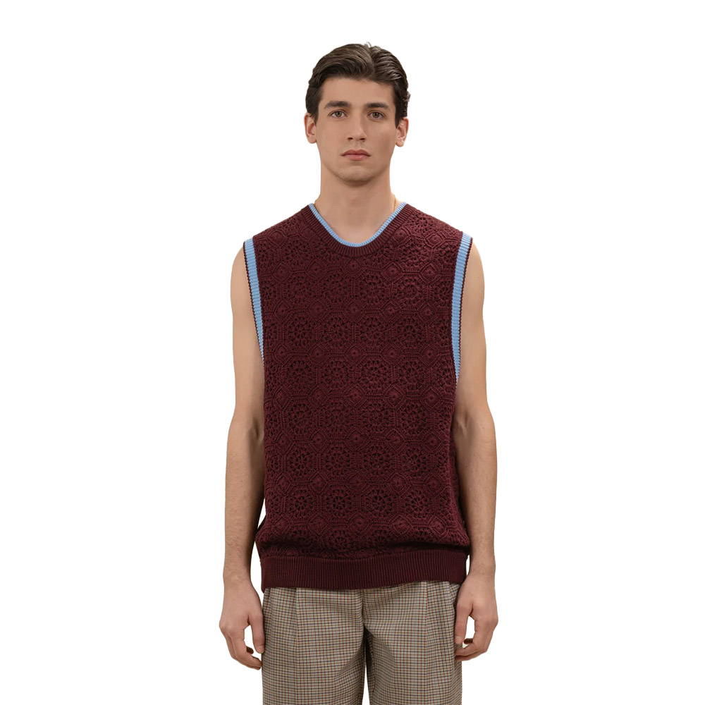 DRÔLE DE MONSIEUR Maglia Smanicata Débardeur Maille Crochet 