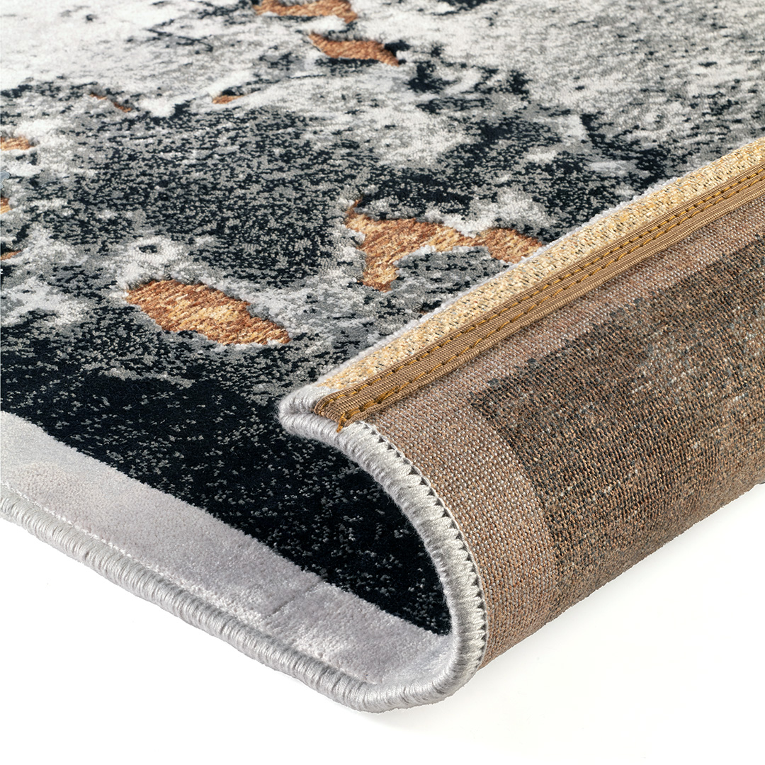 Tappeto GABRIELLE 491E/Q13: Stile Materico con Accenti Dorati