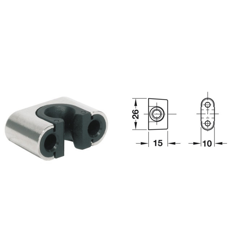 Guida asta profilata per serratura ad aste rotanti 6.4mm