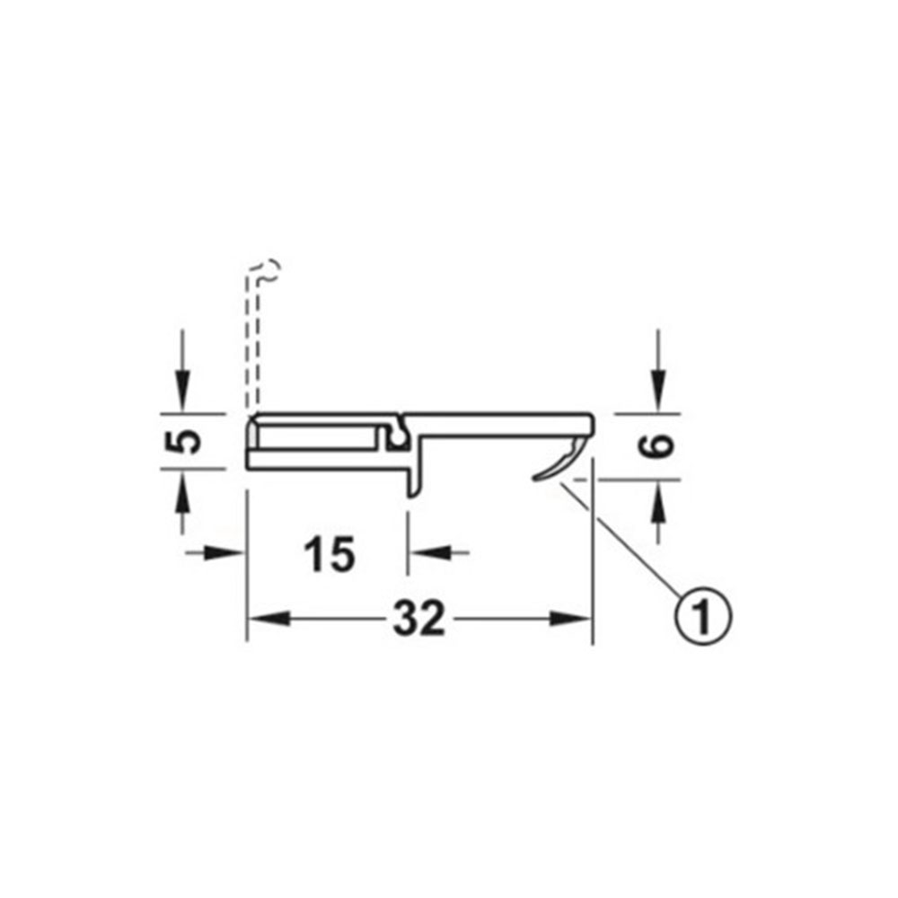 Profilo di battuta 32x6 finitura bianco 2500mm