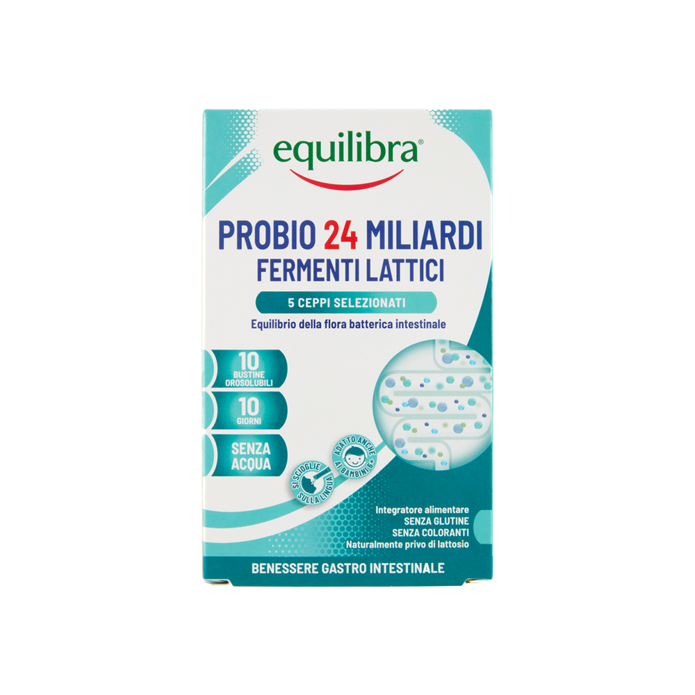 Probio 24 Miliardi Fermenti Lattici 5 Ceppi Selezionati 10 Bustine Orosolubili