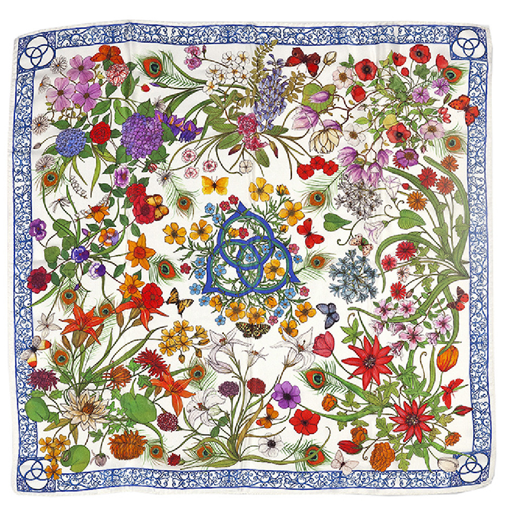 Foulard in seta Flora