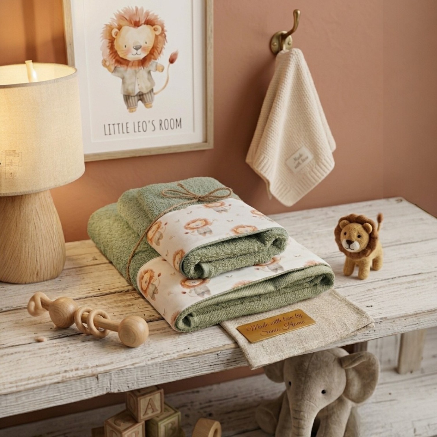 Set asciugamani viso e ospite Leo