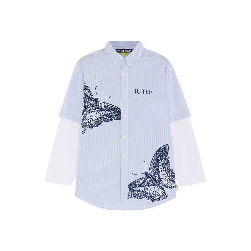 IUTER Camicia LS Shirt Butterfly Stripes Double