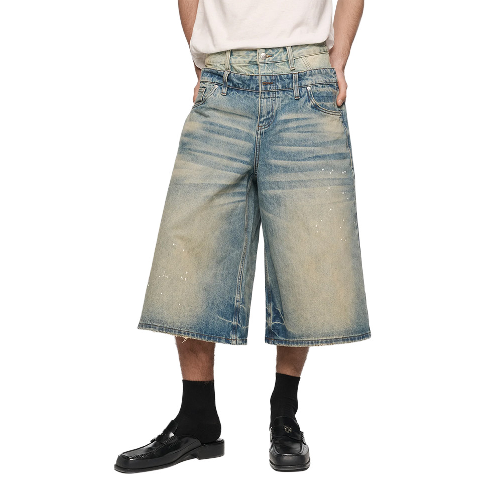 MISBHV Pantaloncini Denim Baggy Shorts 2In1 Dirt 