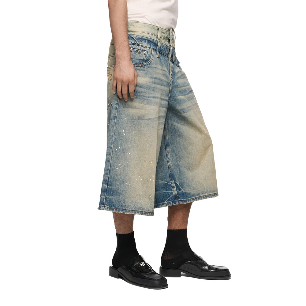 MISBHV Pantaloncini Denim Baggy Shorts 2In1 Dirt 