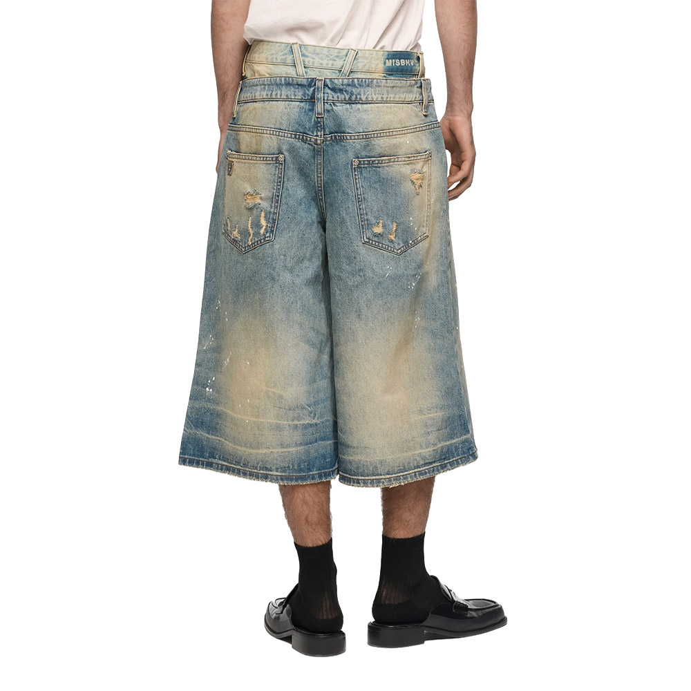 MISBHV Pantaloncini Denim Baggy Shorts 2In1 Dirt 