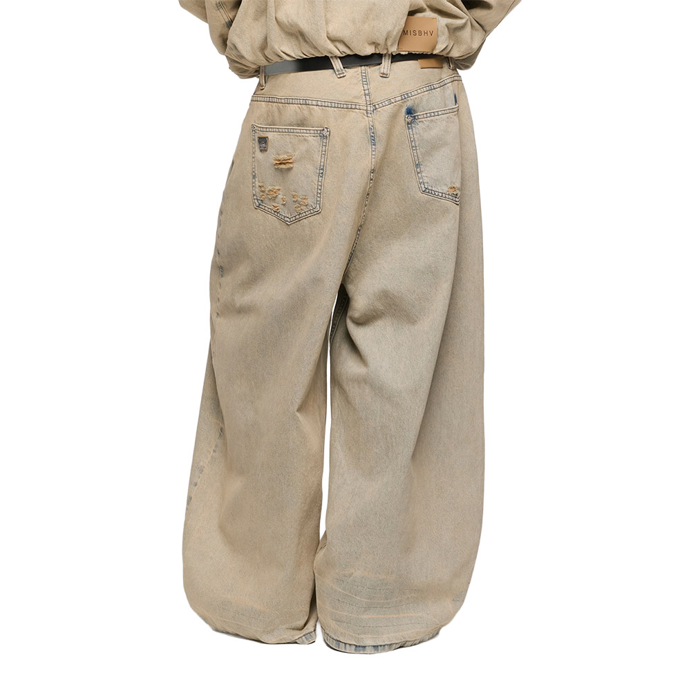 MISBHV Pantaloni Balloon Denim Trousers Sand Washed 