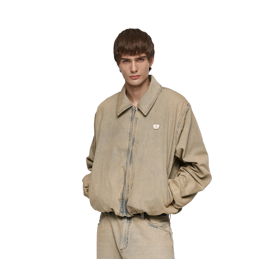 MISBHV Giacca Bomber Denim Jacket Sand Washed
