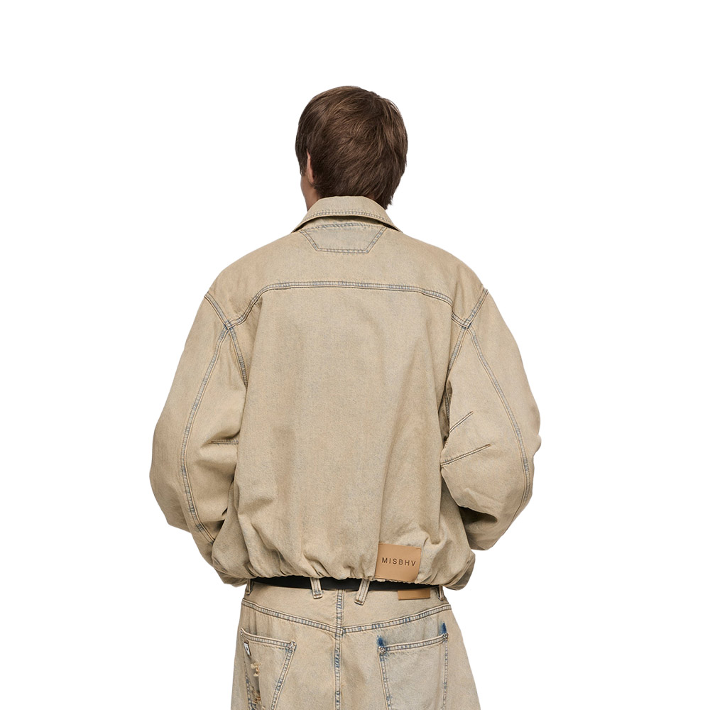 MISBHV Giacca Bomber Denim Jacket Sand Washed