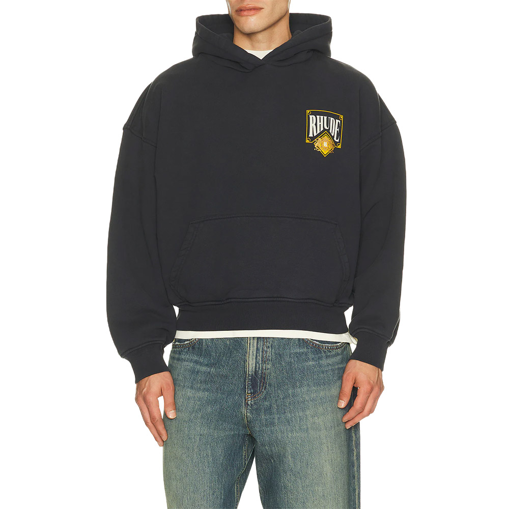 RHUDE Felpa Cappuccio Hoodie Playing Card Black 