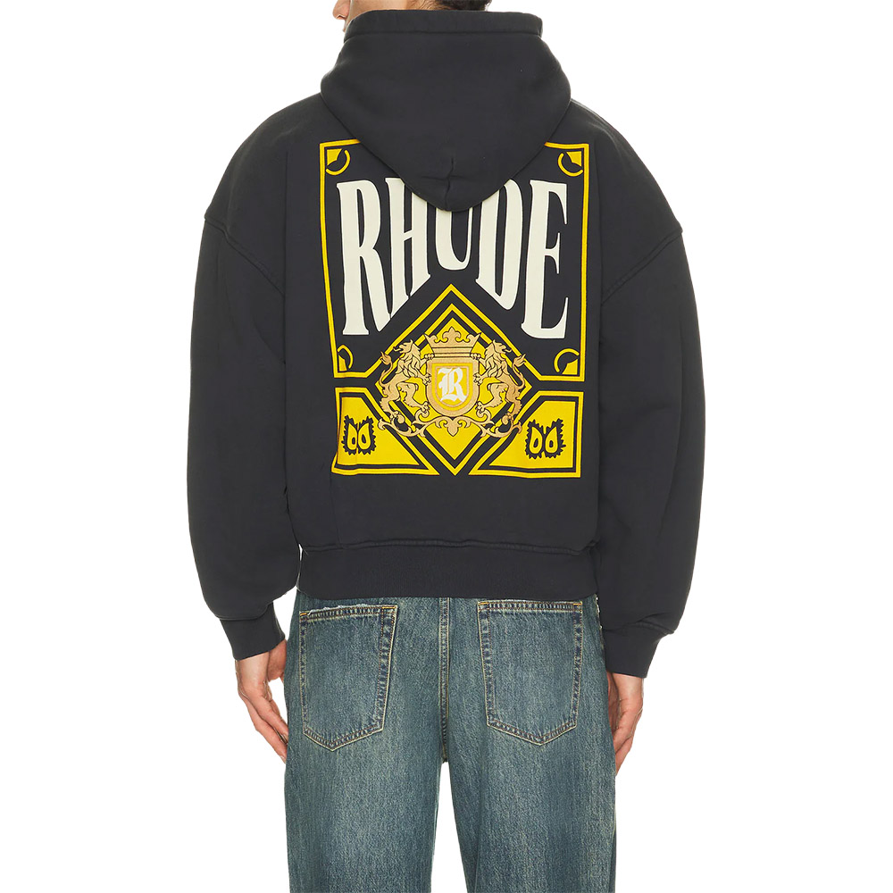 RHUDE Felpa Cappuccio Hoodie Playing Card Black 