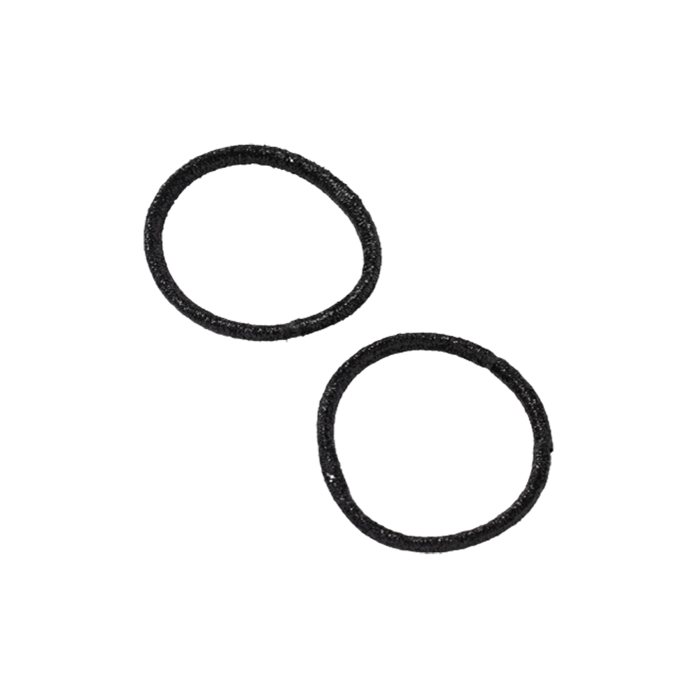 Coppia di Elastici per Capelli senza Metallo Nero