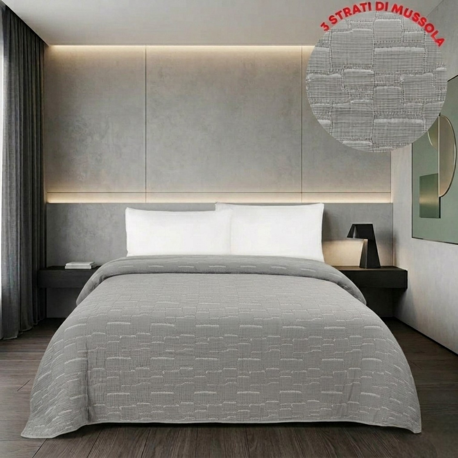Copriletto 100% cotone Mirion misura 260 x 260
